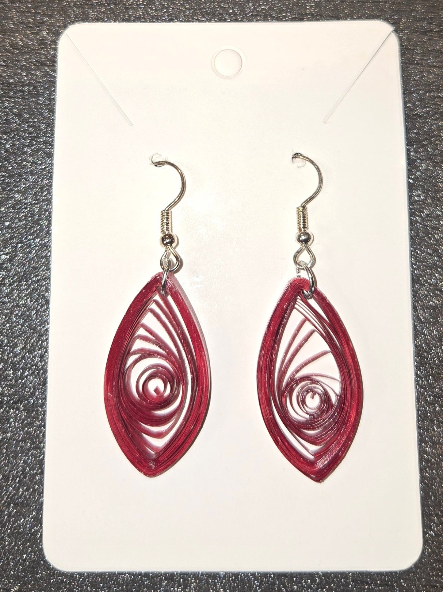 Dark Red Eye Earrings