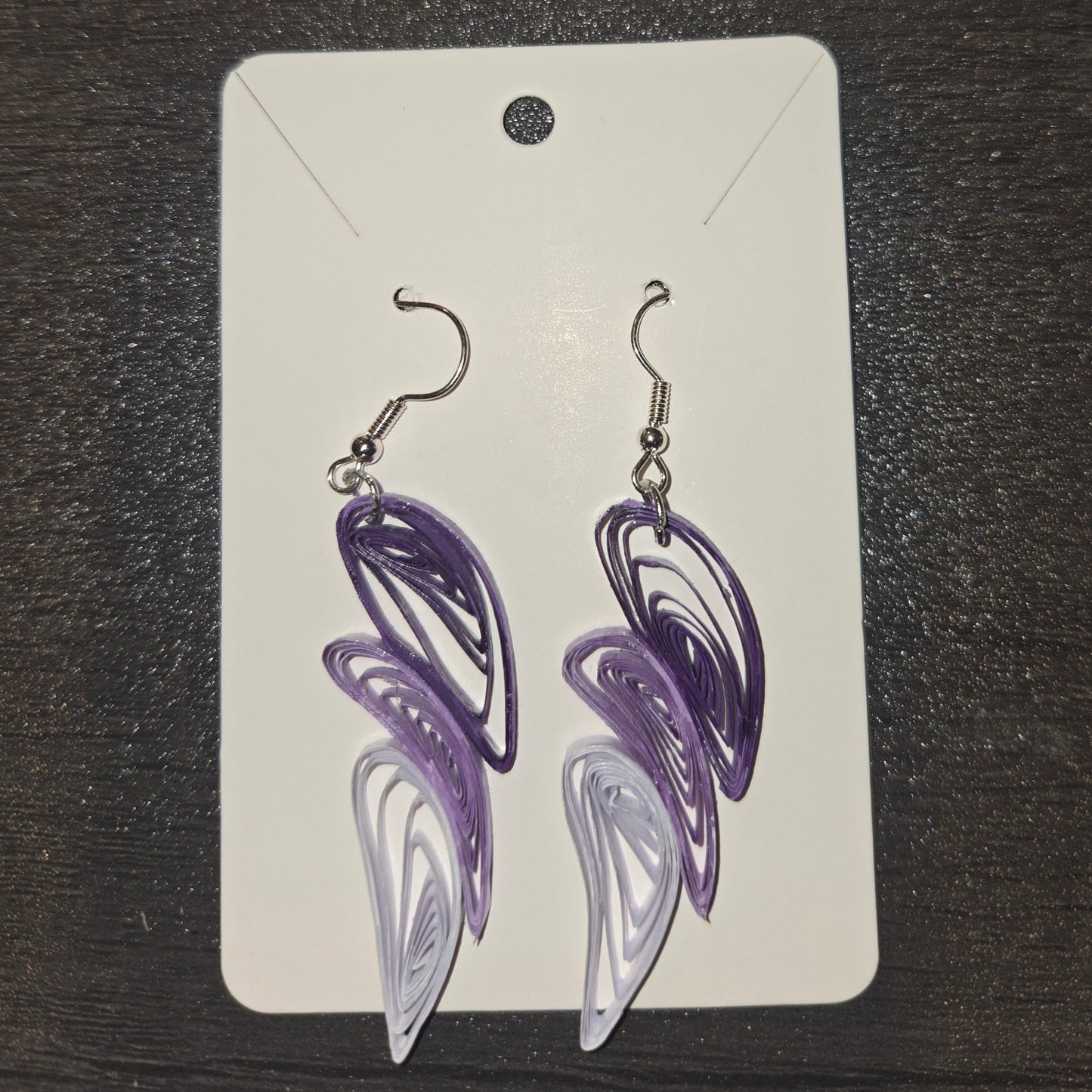 Triple Stacked Purple Earrings