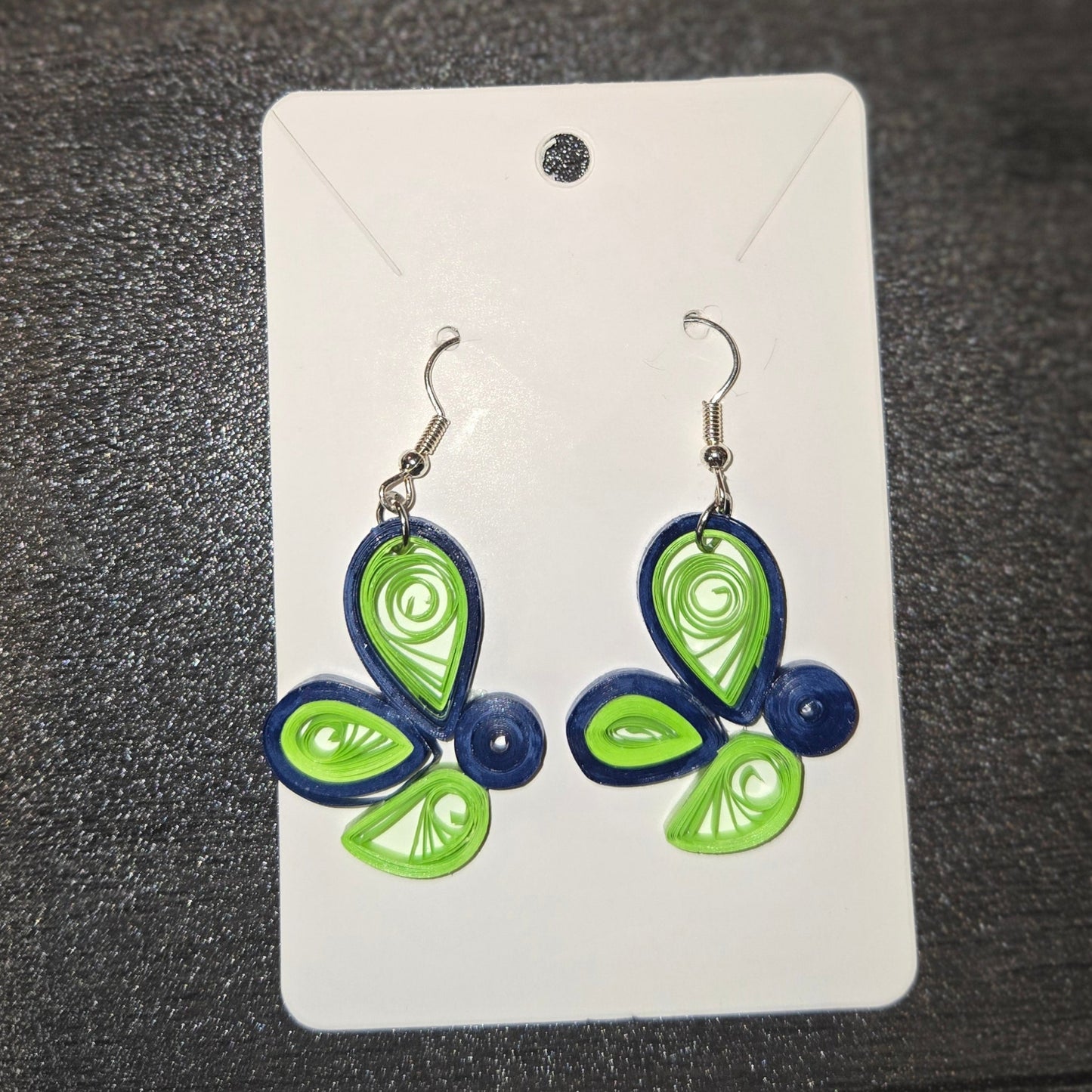 Blue and Green Butterfly Earrings