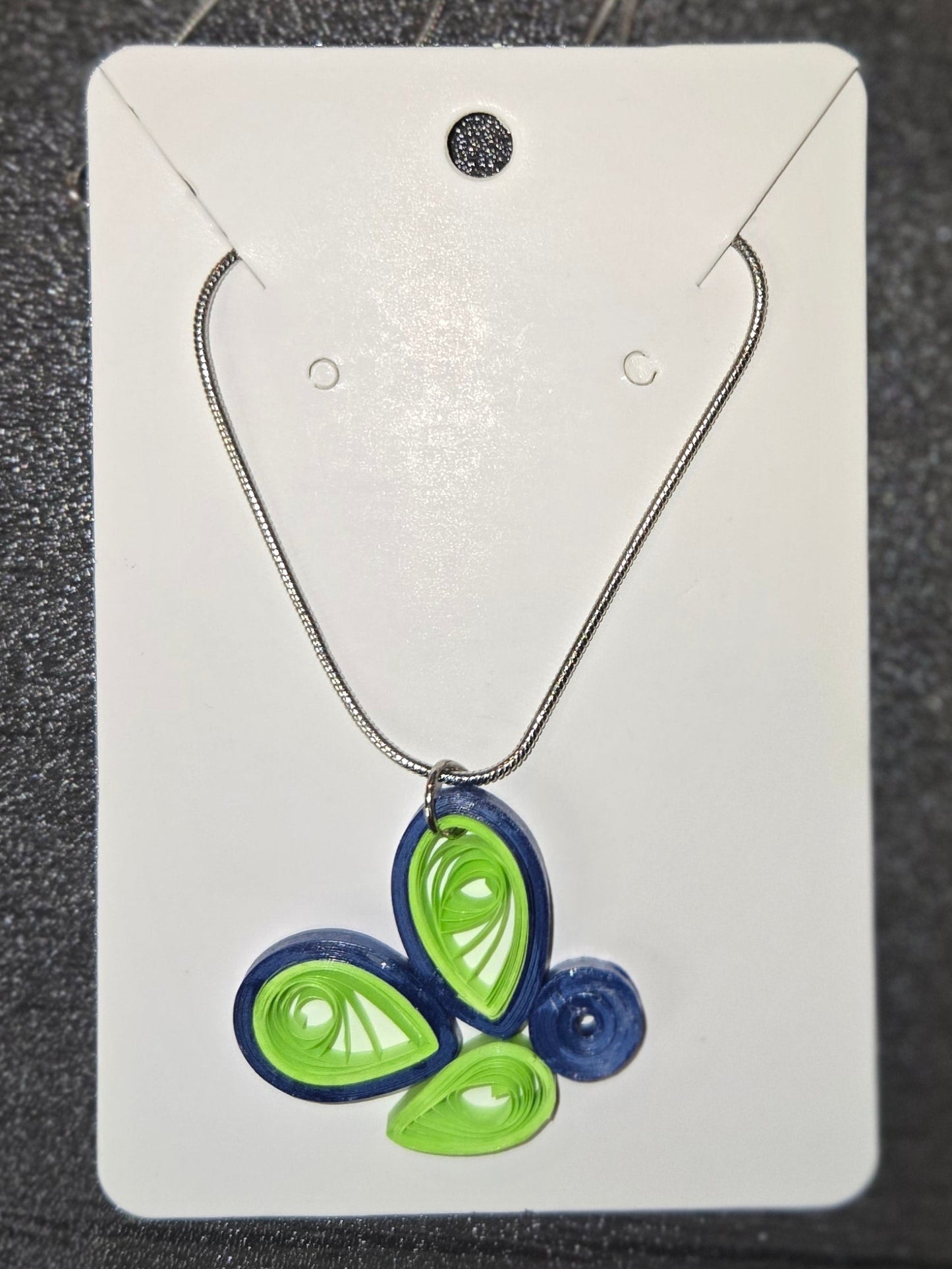 Blue and Green Butterfly Necklace