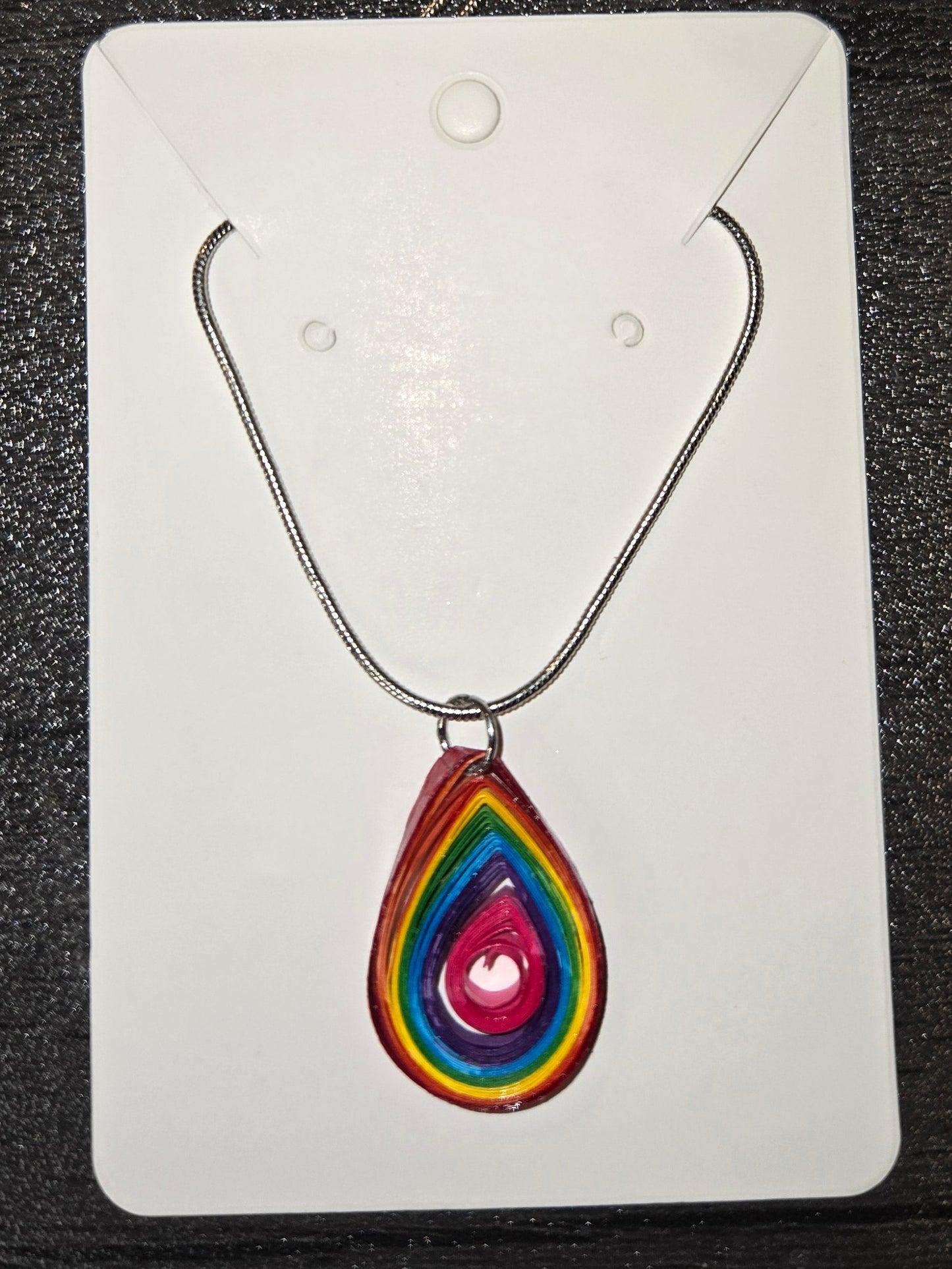 Rainbow Teardrop Necklace