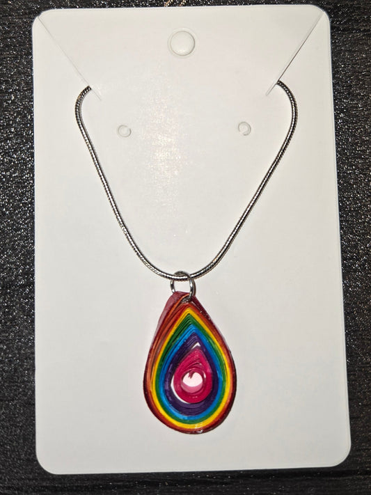 Rainbow Teardrop Necklace